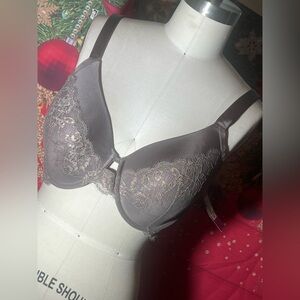 Lace-Trim Underwire Bra - Taupe